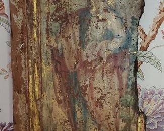 18th. C.  Gilt & Painted Gesso Religious Remnant