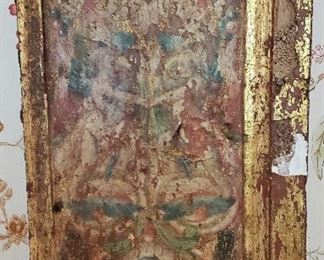18th. C.  Gilt & Painted Gesso Religious Remnant