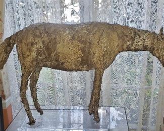 "Horse"  Important Mud Sculpture by Deborah Butterfield, listed;  ca. 1975.  Letter of authenticity from Ms. Butterfield.