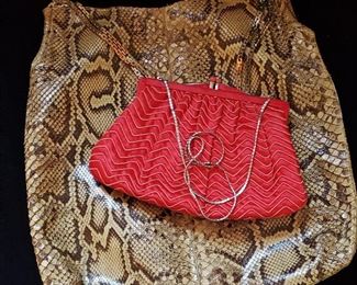 Two Judith Leiber Handbags; one snakeskin. SNAKESKIN  SOLD!