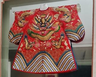 Miniature Silk Embroidered Kabuki Robe, framed