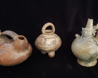 Three  Pre-Columbian Vessels (one on right SOLD)