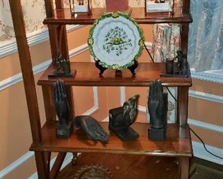 Library Stairs with Buddha Hands; Antique Plate