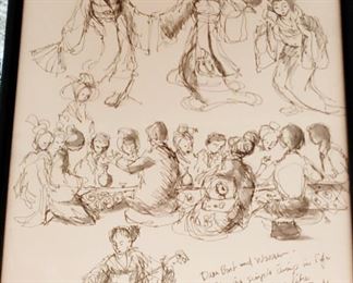 Original Sketch by  actor Tom Tryon, who also was a Best-Selling Novelist, having penned the "The Other" which became a movie.