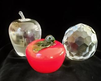 Steuben Apple; Crystal & Glass Paperweights