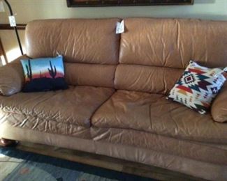 Tan Leather Sofa from Italy