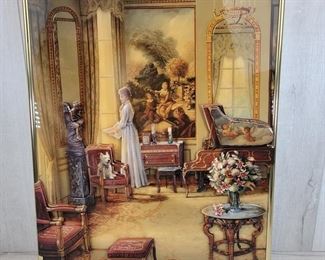3D Victorian living room picture by Jim Wilson signed  Numbered 11/100