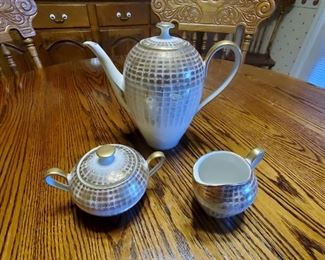 Winterling Roslau Bavaria porcelain coffee pot w/ cream & sugar
