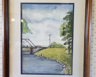 Framed and signed water color by Walter Grover