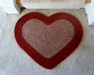 heart shape braided rug