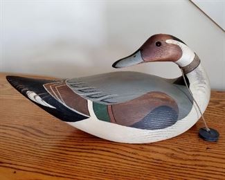 Carved Ducks Unlimited Pintail Duck Decoy Lac La Croix R. D. Wilson Leaded