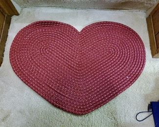 heart shape braided rug