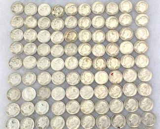 100 Silver Roosevelt Dimes 