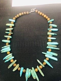 Genuine Turquoise and Tigers Eye Necklace