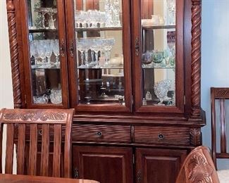 Newer lighted china cabinet