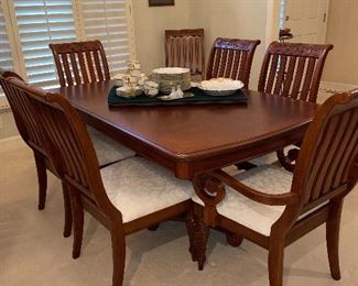 Another view of dining table and 8 (excellent condition)