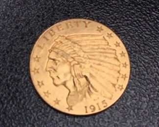 1915 Indian Head Quarter Eagle gold coin