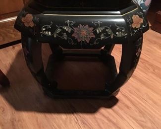 Black lacquered stool