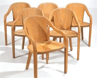 Lot 51 | (6PC) SET WARD BENNETT ARMCHAIRS | For Brickel Associates, in a special / custom finish, with label under seat
