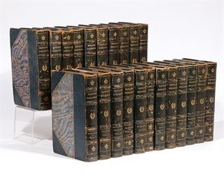 Lot 169 | (22VOL) SET OF BOOKS ON NAPOLEON | Four different works bound uniformly in 3/4 leather as one Edition de Luxe set, 8vo, printed by the Grolier Society, London (n.d.), in a limited edition of 1,000 copies, this being set no. 400, including (6vol) The Life of Napoleon by William Hazlitt; (4vol) Memoirs of Napoleon, by Louis Antoine Fauvelet de Bourrienne; (6vol) Memoirs of Madame Junot (Duchesse D'Abrantes); (5vol) Memoirs of the Prince de Talleyrand, edited by the Duc de Broglie; and (1vol) Napoleon Intime, Translated from the French, privately printed for subscribers only
