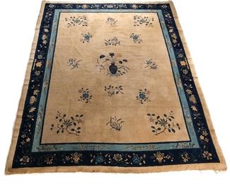 Lot 225 | IMPORTANT CHINESE PEKING CARPET, 20TH C. OR PRIOR | Circa early 20th century (or prior), having scattered floral pattern on a cream field
h. 11 ft. 8 in. w. 8 ft. 11 in.