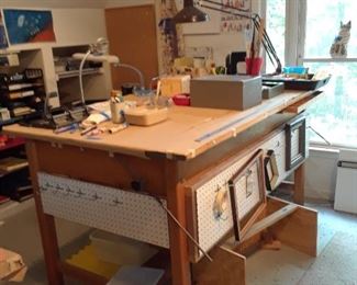 Artist's work table