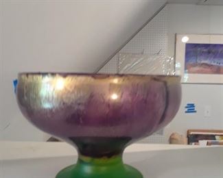 Art glass compote