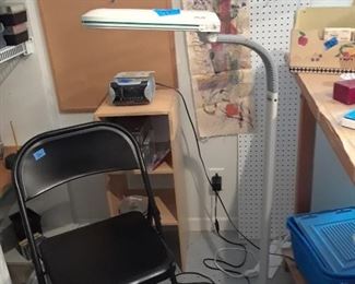 Floor lamp and folding chair