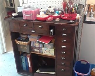 File cabinet; art supplies