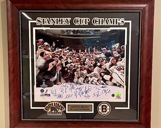Item 39:  Autographed Boston Bruins 2011 Stanley Cup Champs photograph - What a gift for the Bruins Fan! - 31.5" x 29.5":  $625