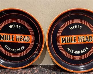 Item 47:  (2) Vintage Wehle Mule Head serving trays, 1930s:  $75 each