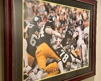 Item 43:  Autographed "Steel Curtain" Greenwood, Green, Holmes, & White photograph - 39.5" x 33.25":  $300