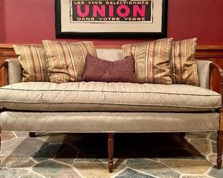 Item 4:  Silk upholstered settee - 61.5" x 20" x 33.5": $475