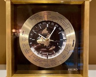 Item 65:  Vintage Seiko World clock - 8.5" x 8.5":  $24