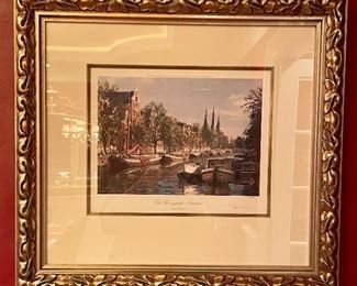 Item 100:  "The Herengracht Amsterdam" by John Stobart 104/350 - 27" x 24.75":  $375