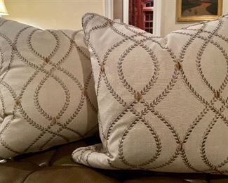 Item 108:  (2) Down pillows with figure eight design - 24" x 24":  $45/Each