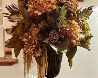 Item 109:  Faux floral arrangement in urn - 24": $145