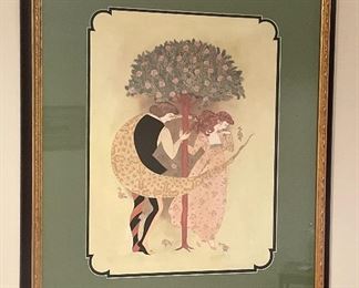 Item 118:  Painting (Man & Women Around Tree) - 29.75" x 37":  $275