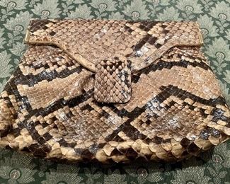 Item 123:  Snakeskin evening bag: $18