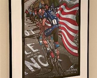 Item 148:  Ride for the Roses Framed Poster (riding with flag) - 20.25" x 32":  $45