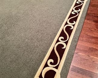 Item 173:  Wool rug with brown & ivory border - 131.5" x 180.5": $450