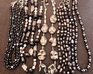 Item 204:  Black beaded necklaces: $14 each
