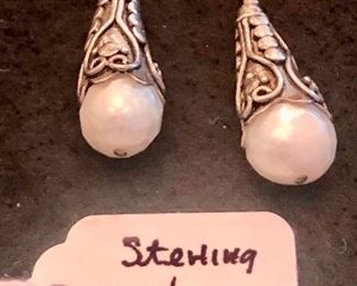 Item 227:  Sterling & Pearl Earrings:  $30