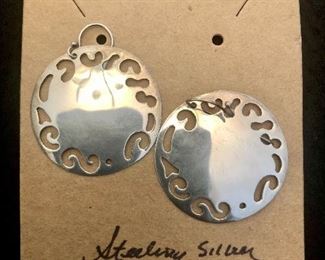 Item 238:  Sterling Silver Disc Earrings:  $22