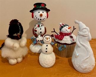 Item 249:  (5) Decorative snowmen:  $32 for all