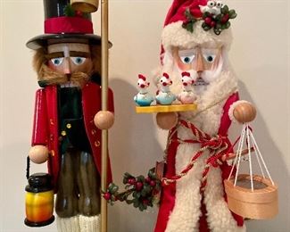 Item 259:  Steinback "The Lamplighter" nutcracker (left):  $225                                                                                                                        Item 260:   Steinback "The 12 Days of Christmas" nutcracker (right):  $225