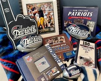 Item 275:  Lot of New England Patriots items including foam finger- fun lot for the holidays:  $45