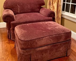 Item 430:  Taylor King Oversized Chair for Two and Ottoman:  $425                                                                                                                     Chair - 55"l x 24.5"w x 36.5"h                                                                  Ottoman - 41"l x 28"w x 18.5"h