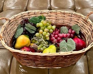 Item 487:  Basket with Decorative Fruit:  $28