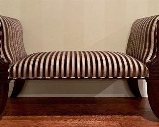 Item 447:  Upholstered Bench, striped velvet fabric - 52.5"l x 21.5"w x 30"h:  $425
